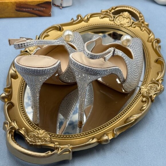 🆕 BLACK SUEDE STUDIO 🧿 NWOB Reina 100 White Crystal Slingback PumpsSz 36 US5.5 - Picture 12 of 16